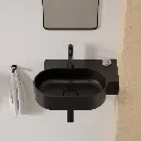 OVO M+ Aufsatz- und Wandwaschtisch - rechts,Black lava matt (BLV)55 x 36 cm OVO555UWPBLV