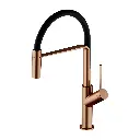 Vita Küchenarmatur mit ausziehbarem Auslauf  Kupfer gebürstet / Schwarz matt (CPB)VI6350BLCPB