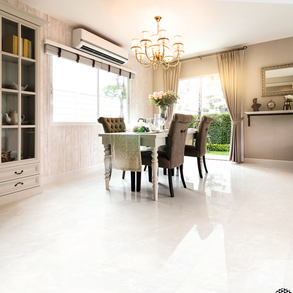120x120cm Madras Bianco Hochglanz 9mm