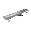  Lowfix Duschrinne mit befliesbarer Blende, 90 cm Silber seidenmatt (SL) LOWFIX90TSL