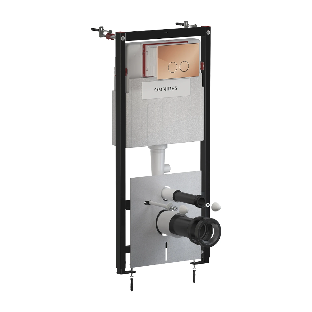 STRONGFRAME Vorwandelement mit ECO-Spülung + MINIMAL WC-Betätigungsplatte  Kupfer poliert (CP) STFWCECO1M-RCP 