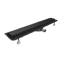 Lowfix Duschrinne mitVollblende, 80 cm Schwarz seidenmatt (BLH) LOWFIX80GBL