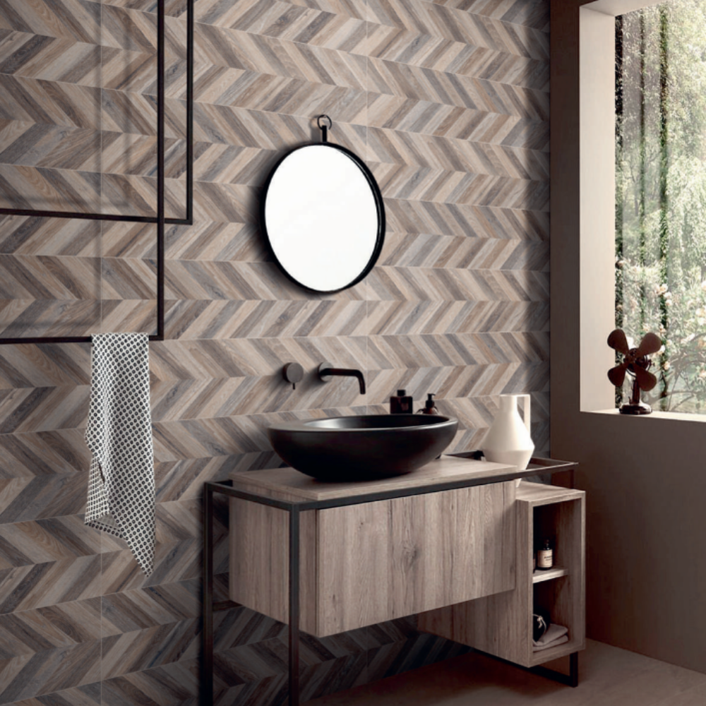 30x120cm Carving Chevron Wenge 10mm