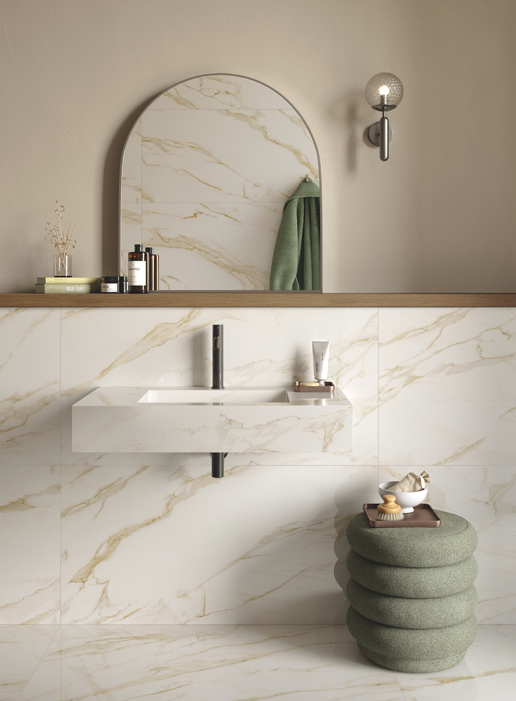Waschbecken Calacatta Gold Hochglanz Handgemacht