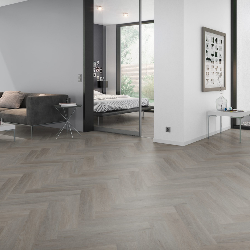 Fischgrät Klebe Vinyl English Oak Taupe 120 x 600 x 2,5mm (OFD-055-261)