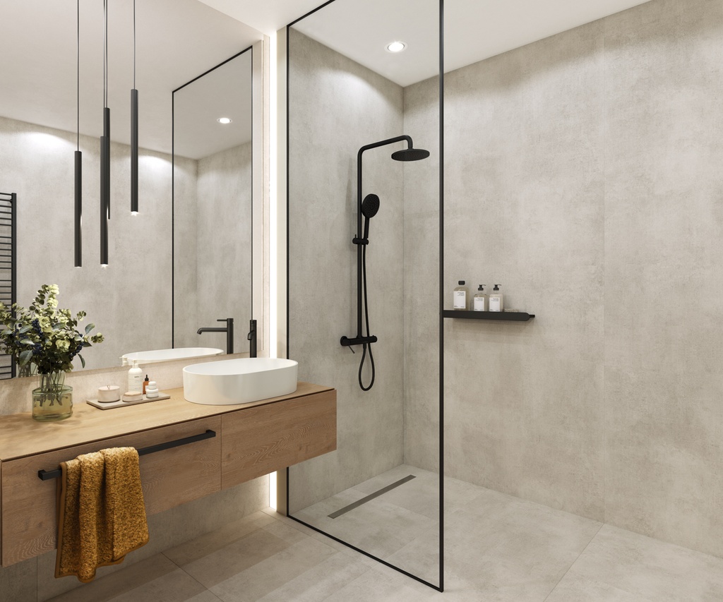 Vilo SPC Paneel 120x265 cm Matt Concrete Mote  0,4cm 