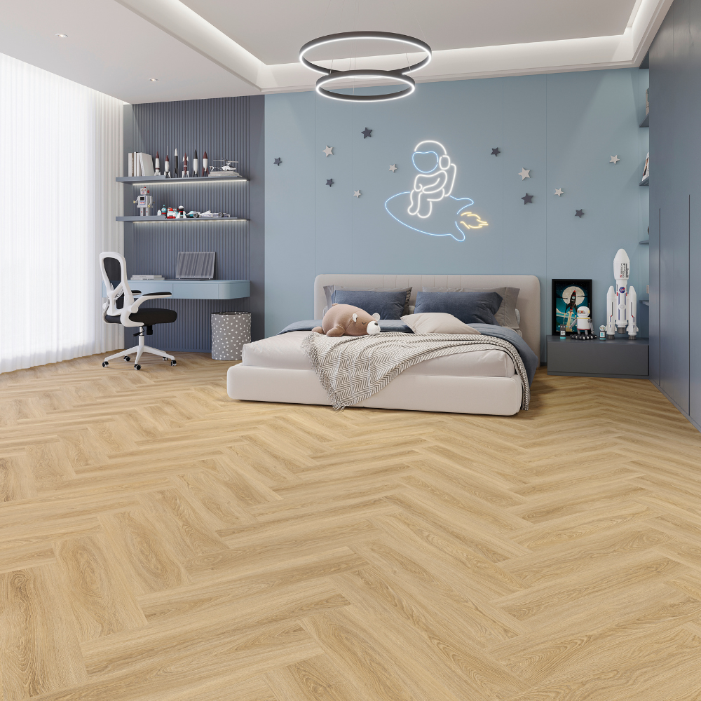 DESIGN 555 Evolut Herringbone 102 Frosty Oak Click Vinyl 6,0mm/NS 0,55  63,0 cm x 12,6 cm 