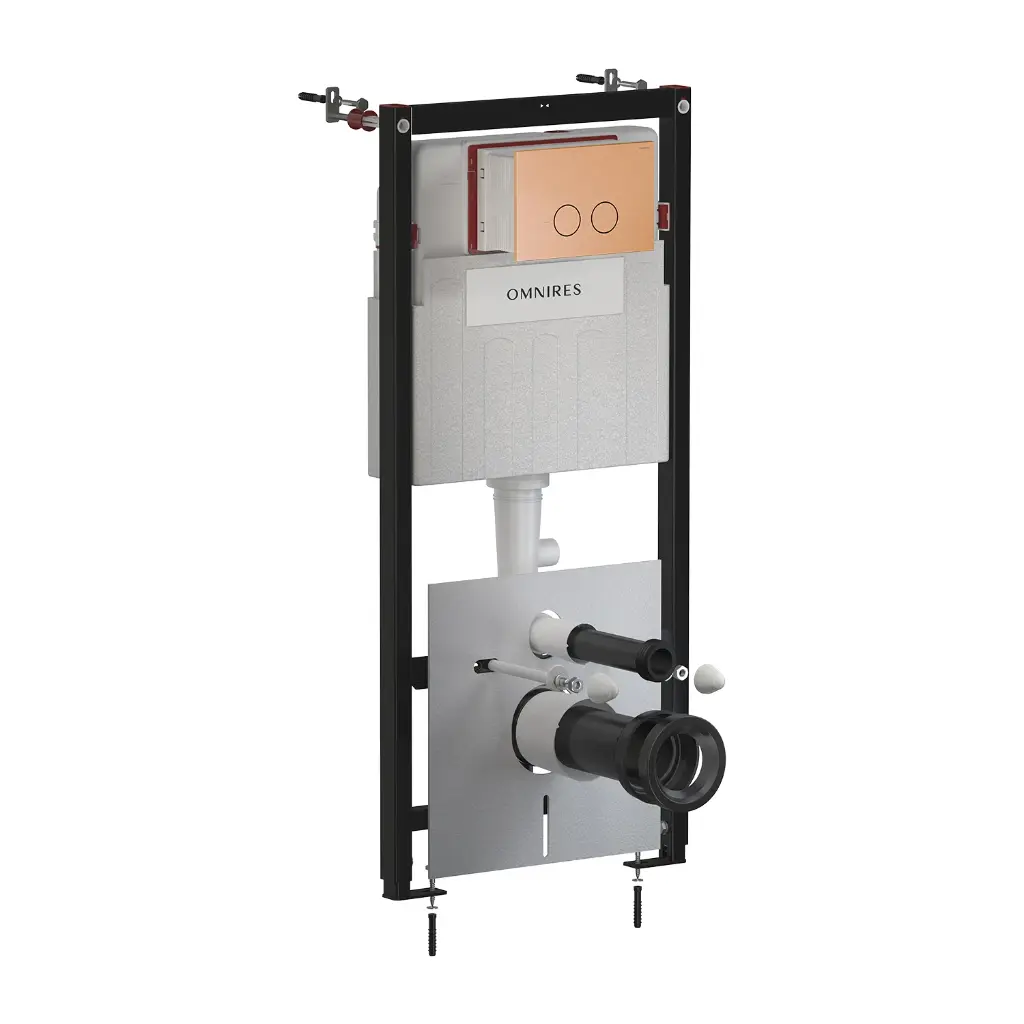 FLUSH SET STRONGFRAME Vorwandelement für Wand-WC + STEEL-R45 WC-Betätigungsplatte aus Edelstahl STFWC1R45-RCPB