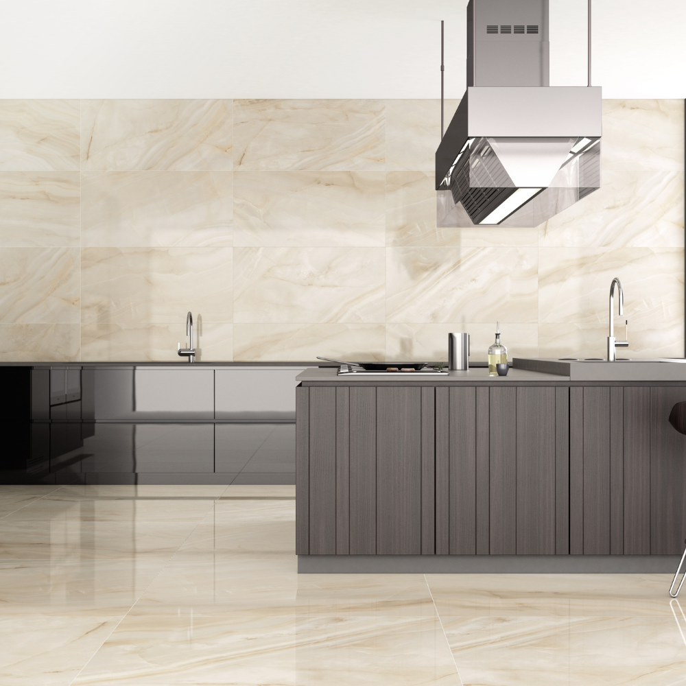 90x90cm Rodas Light Beige Hochglanz  