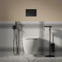 ECO FLUSH SET Strongframe Vorwandelement mit ECO-Spülung für Wand-WC + STEEL-R45 WC-Betätigungsplatte aus Edelstahl  Schwarz seidenmatt (BLH)STFWCECO1R45-RBL