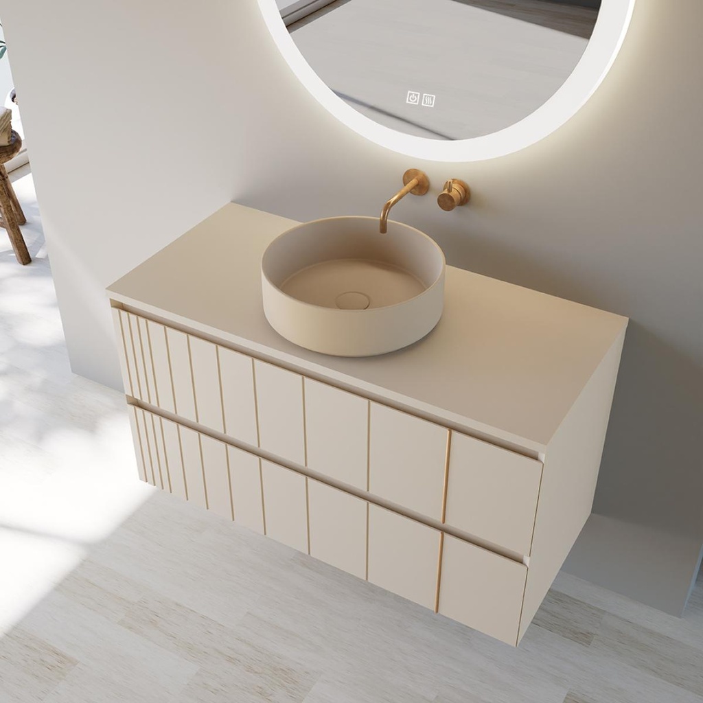 POLE-Kommode aus Marine-Sperrholz 80x45x54 Greige Matte PL080.G 