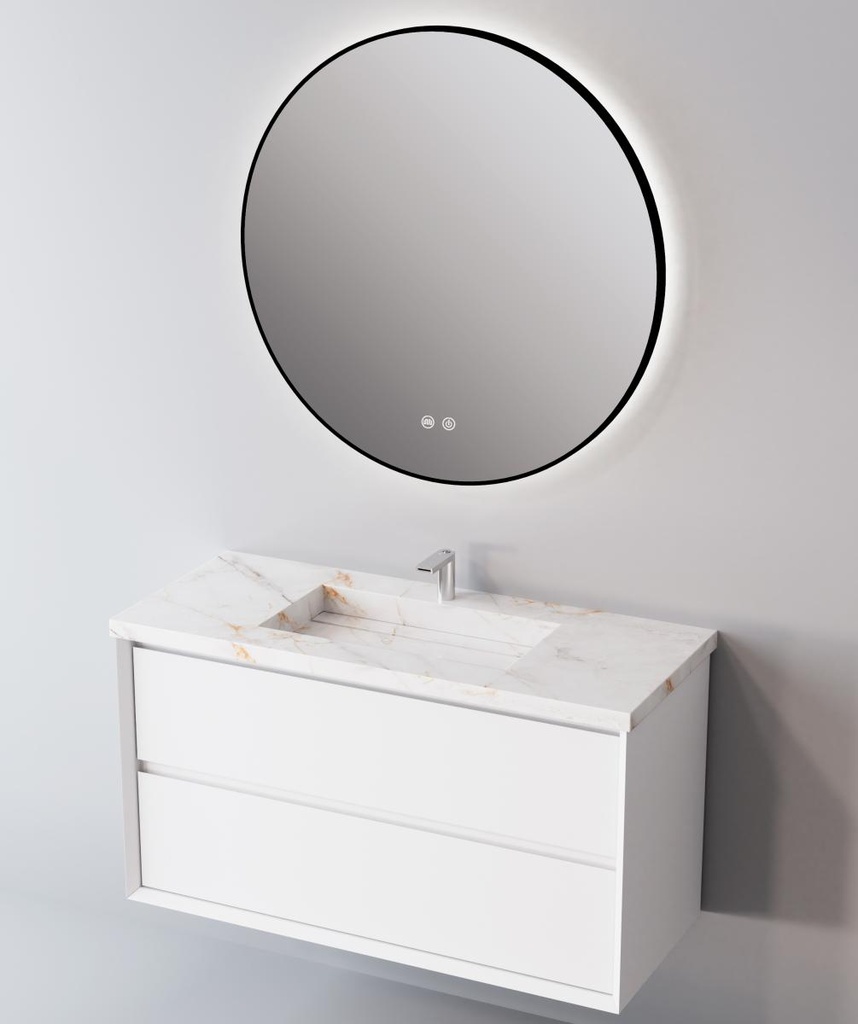 Integrierte Arbeitsplatte aus Feinsteinzeug von Lanic. Breite 61 cm. Storm White EL.061.C.W 