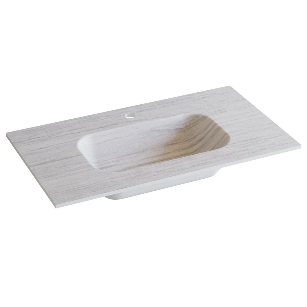 Integrierte Arbeitsplatte aus Feinsteinzeug von Lanicor. Breite 81 cm. Taupe ELR081.T