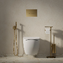 MODERN PROJECT  |  Ständer für Papier- und Toilettenbürste mit Ablage Gold gebürstet (GLB) MP60820GLB