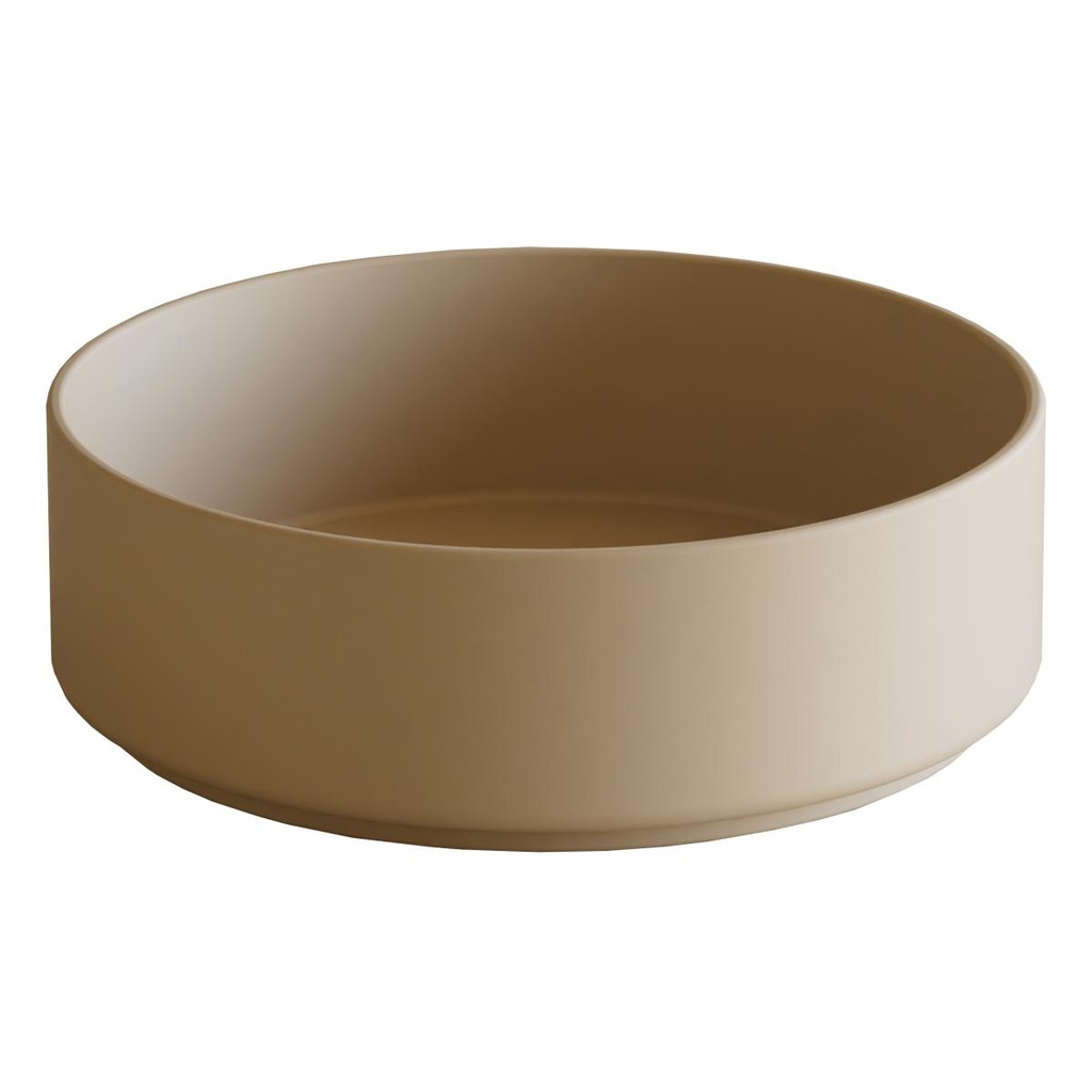 Keramikwaschbecken „Roll“. Ø 36 cm. Mattes Greige LUR.G