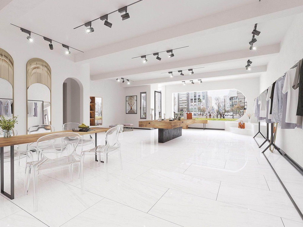  60x120cm Bianco Dolomiti Hochglanz 7mm