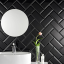 10x20cm BEVELLED Black Glossy 7mm