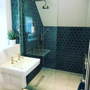 15x17,5cm ANTIC Hexagon Navy Glossy 9mm