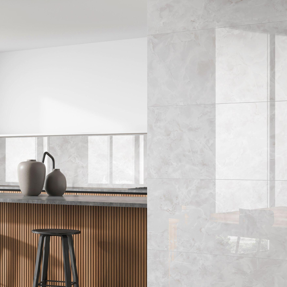 Divina Onyx White120x120cm Hochglanz