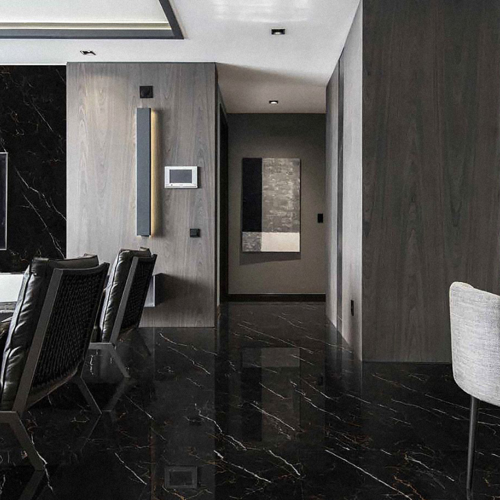 120x120cm Divine Marquina Gold Black Hochglanz 9mm