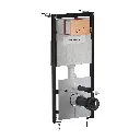 STRONGFRAME Vorwandelement mit ECO-Spülung für Wand-WC + STEEL-R45 WC-Betätigungsplatte aus Edelstahl STFWCECO1R45-RCPB