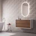 Schrank „Tablero Marino COOL“, 80 x 45 x 54 cm, 2 hängende Schubladen, mattweiß/Nussbaum CL.080.WNOGAL 
